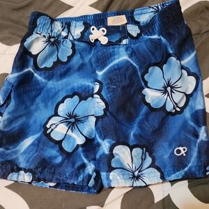 Blue Floral Swim Shorts